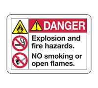 ANSI Danger Sign - Explosion & Fire Hazards Safety & Compliance Signs/OSHA & ANSI Compliant Safety Signs/Chemical Hazard & Chemical Warning Signs Metal Sign Tin Sign 12x8 Inch