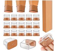 Ansible 24 pcs Rectangle Large Chair Leg Floor Protectors, Furniture Felt Pads Silicone Covers caps for Chairs,Chair Leg Protectors for Hardwood Floors (Large Fit Perimeter 5" to 5-7/8")