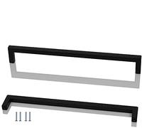 ANSIEDIO 2 Pack Black Stainless Steel Cupboard Handles - 320mm Kitchen Cabinet Door Handles Furniture Drawer T Bar Pulls
