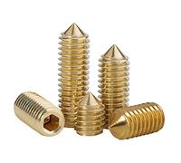 ANSIEDIO Cone Point Hex Socket Set Screws Brass Grub Screw Bolts - M5×12mm,20 pcs