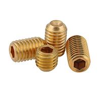 ANSIEDIO Cup Point Hex Socket Set Screws Brass Grub Screw Bolts - M2.5×6mm,30 pcs