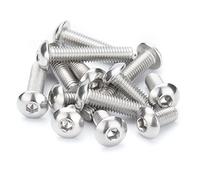 ANSIEDIO M10 Hex Socket Button Machine Screws Bolts, Stainless Steel Allen Bolts, M10×25mm,5 pcs