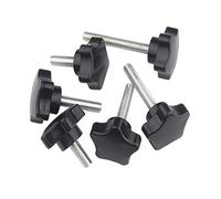 ANSIEDIO M10 Star Knob Thumb Screws, Five-pointed Star Head Threaded Knurled Thumbscrew Grip Knobs Clamping Screw, M10×35mm,5 pcs