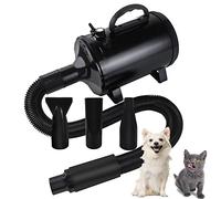 ANSIMIDA Stepless Dog Blaster Dryer, 2800W Pet Dryer for Small/Mdedium/Large Dogs, Dog Grooming Blower with Heat, Adjustable Air Force Blaster for Dog, with 3 Nozzles