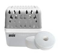 ANSIO 360º Moisture Absorber,1 Device & 2 Refill Tabs 450g - Absorbs Moisture Fast, Anti-Condensation & Mould Prevention - Refillable Condensation Absorber, Ideal for Home, Office, Garage, Bathroom