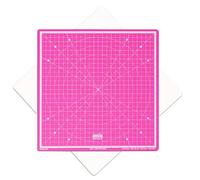 ANSIO 360° Rotating Self Healing Cutting Mat - Craft, Quilting, Sewing, Scrapbooking, Fabric & Papercraft - Imperial 13 Inch x 13 Inch Square Self Healing rotating cutting mat - Pink