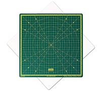 ANSIO 360° Rotating Self Healing Cutting Mat - Craft, Quilting, Sewing, Scrapbooking, Fabric & Papercraft - Imperial 13 Inch x 13 Inch Square Self Healing rotating cutting mat - Green