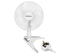 ANSIO® 6 Inch Clip On Fan - Mini Desk Fan with Clamp, Plug in Portable Fan with 2 Speed Settings, 360° Rotatable Head & 45° Tilt Adjustment, Clip Fan for Bed, Desk & Office - White