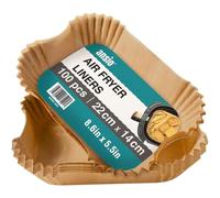 ANSIO Air Fryer Paper Liners - 100 PCS Rectangle Disposable Liners, 22cm x 14cm x 4.5cm Inner Fit, Compatible with Ninja, Salter, Tower and Other Dual Zone Air Fryers - Pack of 100