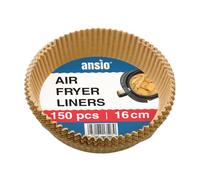 ANSIO Air Fryer Paper Liners - 150 PCS Round Disposable Liners, 16cm x 4.5cm Inner Fit - Pack of 150