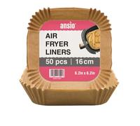 ANSIO Air Fryer Paper Liners Square Disposable Liners, 16cm x 16cm x 4.5cm