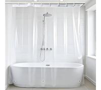 ANSIO ARVO Clear Shower Curtain 180 x 180 cm (71 x 71 Inch) | Peva Waterproof & Anti-Mould Bathroom Curtain - Transparent Shower Curtain Liner - Hooks Not Included