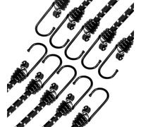 ANSIO Bungee Cords with Hooks 11.8”-30cm Pack of 10 UV-Resistant Elastic Straps Ideal for Securing Luggage, Racks,Camps, Motorcycle, Tarps,Garden Furniture, Hand Truck,DIY Storage Multi-Purpose-Black
