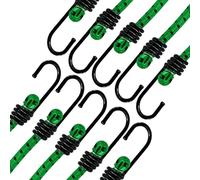 ANSIO Bungee Cords with Hooks 32"-80cm Pack of 10 UV-Resistant Elastic Straps Ideal for Securing Luggage, Racks,Camps, Motorcycle, Tarps,Garden Furniture, Hand Truck,DIY Storage Multi-Purpose-Green