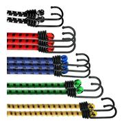 ANSIO Bungee Cords with Hooks Assorted Pack of 12 Elastic Bungee Straps - UV-Resistant Ideal for Securing Luggage, Racks,Camps, Motorcycle, Tarps,Garden Furniture,Hand Truck,DIY Storage Multi-Purpose