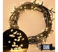 ANSIO® Christmas Lights 100 LED 10m/32ft Christmas Tree Lights for Indoor & Outdoor Warm White Decorations Fairy String Lights for Xmas Garden Bedroom & Party | Mains Powered Green Cable