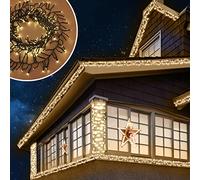 ANSIO® Christmas Lights 1000 LED 12m/39ft Cluster Christmas Tree Lights for Indoor & Outdoor Warm White Decorations Fairy Lights with Timer for Xmas Garden & Party | Mains Powered Green Cable