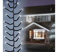 ANSIO® Christmas Lights 2000 LED 24m/78ft Cluster Christmas Tree Lights for Indoor & Outdoor Cool White Decorations Fairy Lights with Timer for Xmas Garden Bedroom & Party | Mains Powered Green Cable