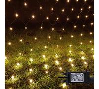 ANSIO® Christmas Net Lights Outdoor, 200 LED 2 x 2m Warm White Fairy Lights with Timer, Mains Powered Mesh Lights for Indoor Outdoor Xmas Trees, Windows, Garden Party Decorations