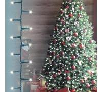 ANSIO® Christmas Tree Lights 1500 LED 37.5m/123ft - Cool White Cluster Compact Lights for Indoor & Outdoor Decorations Fairy Lights with Timer for Xmas Garden & Party | Mains Powered Green Cable