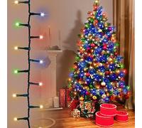 ANSIO® Christmas Tree Lights 500 LED 12.5m/41ft - Multicoloured Cluster Compact Lights for Indoor & Outdoor Decorations Fairy Lights with Timer for Xmas Garden & Party | Mains Powered Green Cable