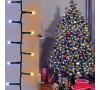 ANSIO® Christmas Tree Lights 750 LED 18.7m/61ft - Warm & Cool White Cluster Compact Lights for Indoor & Outdoor Decorations Fairy Lights with Timer for Xmas Garden & Party | Mains Powered Green Cable