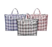 ANSIO Large Laundry Bags Pack of 3 Assorted Storage Bags Reusable Laundry Bags with Zips Ideal for Moving House Clothing & Wardrobe Storage (60L x 25W x 50H cm)