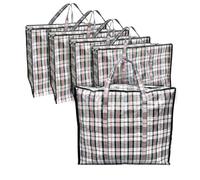 ANSIO Large Laundry Bags Pack of 5 Storage Bags Reusable Laundry Bags with Zips Ideal for Moving House Clothing & Wardrobe Storage (60L x 25W x 50H cm)