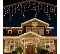 ANSIO® Outdoor Christmas Lights 2000 LED 70m/224ft Icicle Lights Outdoor & Indoor Warm White Decorations String Fairy Outside Lights with Timer for Xmas Garden & Party | Mains Powered Clear Cable