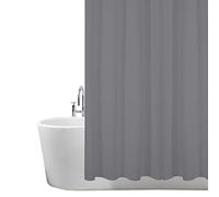 ANSIO Shower Curtain for Bathroom - Mould and Mildew Resistant - Charcoal Grey, 180 x 180 cm (71 x 71 Inch) - Pack of 2 | Water Repellent Fabric | 100% Polyester