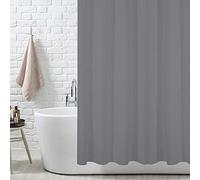 ANSIO Shower Curtain for Bathroom - Mould and Mildew Resistant - Charcoal Grey, 180 x 200 cm (71 x 71 Inch) | Water Repellant Fabric | 100% Polyester