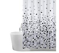 ANSIO Shower Curtain for Bathroom - Mould and Mildew Resistant - Mosaic Black, 180 x 180 cm (71 x 71 Inch) | Water Repellant Fabric | 100% Polyester