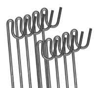 ANSIO Steel Fencing Pins 1.2m Long 8mm Thick Non-Galvanised Metal Stakes for Temporary Outdoor Garden Decking & Fencing with Shepherds Crook Head - 10 Pack