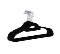 ANSIO Velvet Hangers 10 Pack - Non-Slip Ultra Thin Clothes Hangers with Tie Bar & 360° Swivel Hook - Space-Saving Wardrobe Storage Organiser for Coats, Suits, Dresses, Black