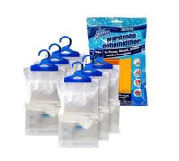 ANSIO® Wardrobe Dehumidifier Disposable Hanging Bags Pack of 6 Room Moisture Absorber Condensation Remover for Damp, Mould in Home, Bathroom, Window, House, Kitchen, Bedroom Interior Traps