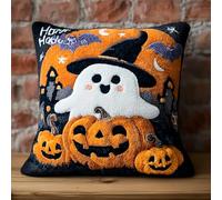 ANSIWEIGO Halloween DIY Latch Hook Pillow Kit | Spooky Themed Crochet Cushion Craft Set for Adults & Kids, 43x43cm Easy Handmade Rug Hooking Project with Pre-Printed Canvas & Yarn -10