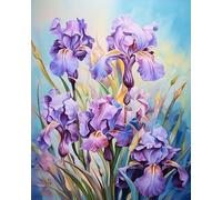 ANSIWEIGO Paint by Numbers for Adults,Beautiful Purple Irises,Paint by Number On Canvas,DIY Oil Painting for Gift Home Wall Decor,40x50cm,Without Frame
