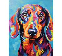 ANSIWEIGO Pet Dog Paint by Numbers for Adults,Dachshund Animal Dog,Paint by Number On Canvas,DIY Dog Oil Painting for Gift Home Wall Decor,40x50cm,Without Frame