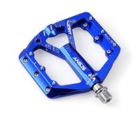 ANSJS Mountain Bike Pedals 3 Bearings Bike Pedals Platform Bicycle Flat Pedals 9/16'' Pedals Blue MTB Pedals (A001 Blue), 12.3*11*1.7cm