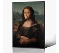 Anslipswar Mona Lisa Painting Bathroom Canvas Wall Art, Vintage Funny Bathroom Poster, Humor Amusing Toilet Art Prints, 16x24in Framed