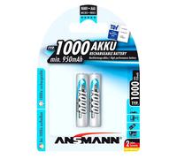 Ansmann AAA Rechargeable Batteries [Pack of 2] 1000 mAh NiMH High Capacity AAA Type Size Battery For Cordless Phone Handsets, Toys, Digital Cameras, Remote Controls & Game Consoles