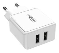 ANSMANN 2-Port Dual USB Charger 2.4A - USB Charger with Smart IC Charging Control, Power Supply Especially Suitable for iPhone, Samsung Galaxy, Huawei, Xiaomi, Tablet, GoPro, e-Book Reader, etc.