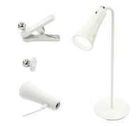 ANSMANN 3-in-1 Desk Lamp Clampable LED Table Lamp Fully Dimmable Touch Operation Work Light Rechargeable Type C Including Table Holder, Adhesive Holder, Clamp Holder, 1600-0526, White, Pack of 1