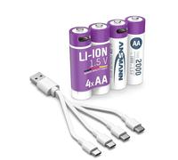 ANSMANN 1312-0036 AA Li-Ion Rechargeable Battery 2000mAh 4 Pack Wi...