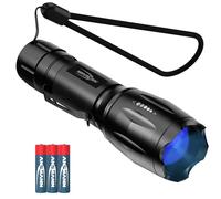 Ansmann 400nm Continuously Focusable 4 Light Modes UV Lamp LED Flashlight for Cleanliness Control Amber Hunting Bait Finding Fishing Black