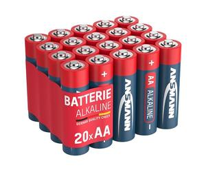 ANSMANN 5018548 AA Batteries [Tub Of 20] Long Lasting Alkaline Disposable AA Type Battery For Flashlights, Alarm Clocks, Wall clocks, Toys, Cameras, Remote Controls, Game Consoles