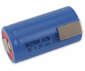 ANSMANN 5035391 2850 mAh 1.2 V Sub-C NiMH LSD Flat-Top Battery with Z-Tags - Blue