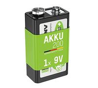 ANSMANN 9V Block Battery [Pack of 1] Long Lasting Low Self Discharge Rechargeable Square 9V E-Block 200mAh NiMH MaxE Pro Batteries for Microphones, Multimeters, Clock Radios, Walkie Talkies, Toys