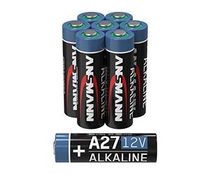ANSMANN A27 12 V Alkaline Battery - Pack of 8 MN27 Batteries Especially Suitable for Alarm Systems, Garage Door Openers, Remote Control and Much More - Disposable Battery