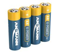 ANSMANN AA Batteries [Pack of 4] Long Lasting Alkaline Disposable AA Type 1.5V X-POWER Battery For Flashlights, Alarm Clocks, Wall clocks, Toys, Cameras, Remote Controls, Game Consoles